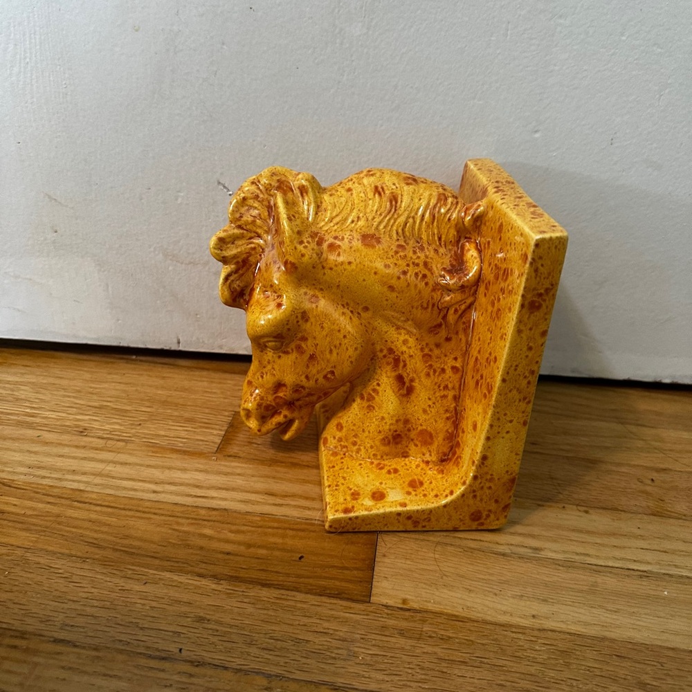 Yellow Horse Head Bookend